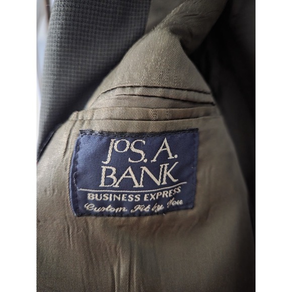 Jos.A. Banks  100% Wool Jacket Blazer Single Breasted Dark Green, 40 L - Picture 6 of 8